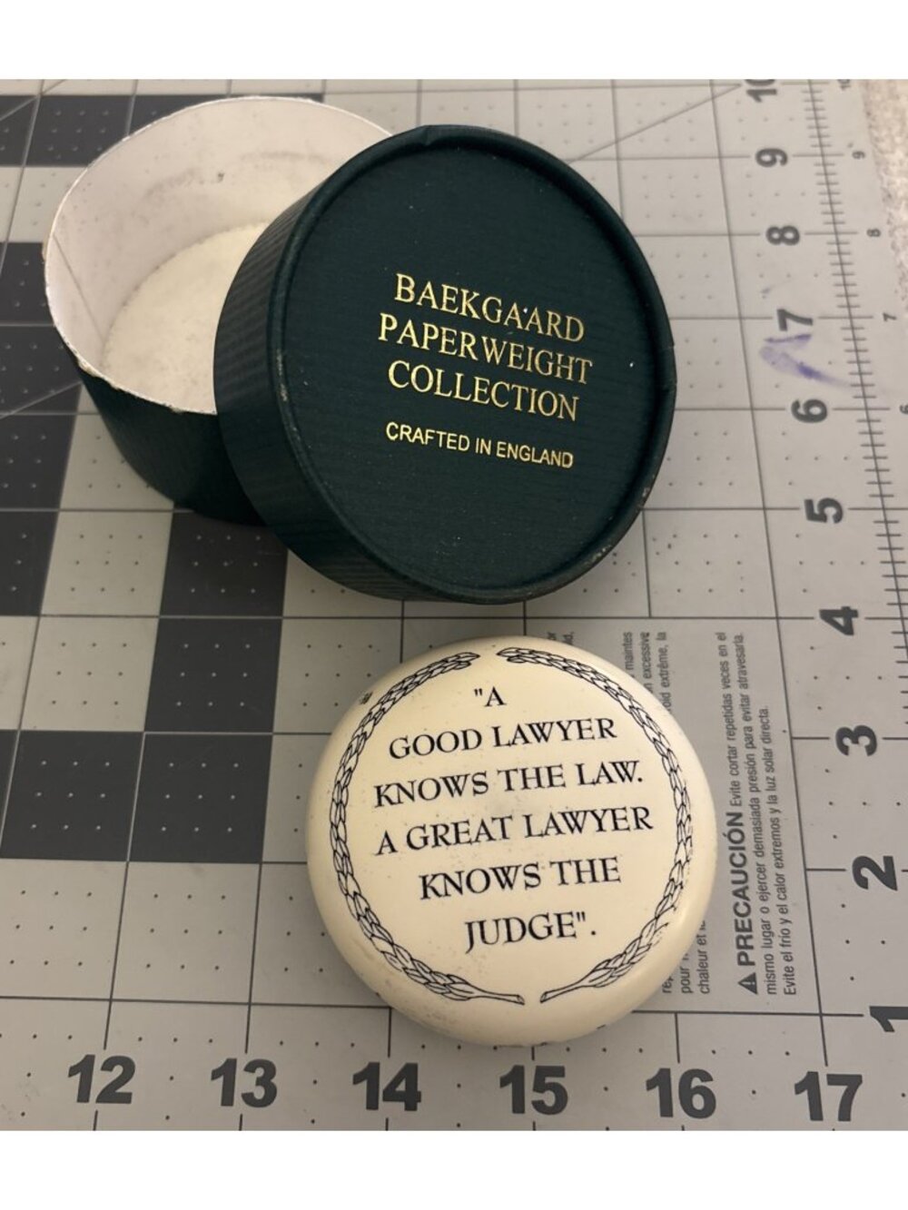 Baekgaard Paperweight Collection "A Good Lawyer Knows The Law .